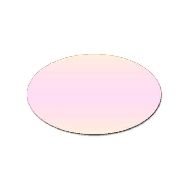 Cream Yellow To Pink Lace Bilinear Gradient Sticker Oval (100 pack)