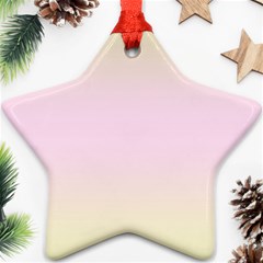 Cream Yellow To Pink Lace Bilinear Gradient Star Ornament (two Sides) by GradientsOmbre