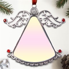 Cream Yellow To Pink Lace Bilinear Gradient Metal Angel With Crystal Ornament by GradientsOmbre