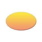 Electric Yellow To Coral Pink Linear Gradient Sticker Oval (100 pack) Front