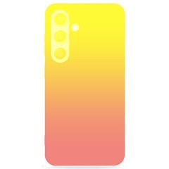 Electric Yellow To Coral Pink Linear Gradient Samsung Galaxy S24 6 2 Inch Black Tpu Uv Case by GradientsOmbre