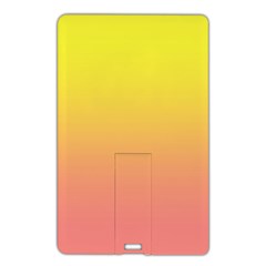 Electric Yellow To Coral Pink Linear Gradient Name Card Style Usb Flash Drive by GradientsOmbre