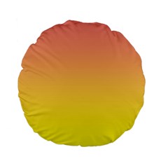 Coral Pink To Electric Yellow Linear Gradient Standard 15  Premium Flano Round Cushions by GradientsOmbre