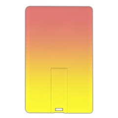 Coral Pink To Electric Yellow Linear Gradient Name Card Style Usb Flash Drive by GradientsOmbre