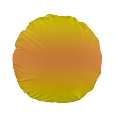 Electric Yellow To Coral Pink Bilinear Gradient Standard 15  Premium Round Cushions by GradientsOmbre