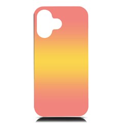 Coral Pink To Electric Yellow Bilinear Gradient Iphone 16 Black Uv Print Pc Hardshell Case by GradientsOmbre