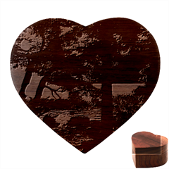 Los Alerces National Park Waterfront Landscape, Argentina002 Heart Wood Jewelry Box by dflcprintsclothing