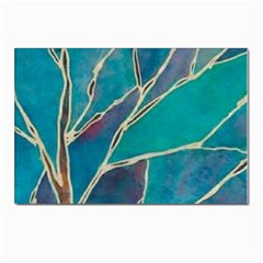 Aqua Batik, Abstract, Colorful Postcards 5  X 7  (pkg Of 10) by kyorashop23