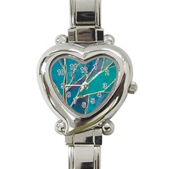 Aqua Batik, Abstract, Colorful Heart Italian Charm Watch by kyorashop23