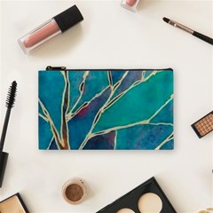 Aqua Batik, Abstract, Colorful Cosmetic Bag (small) by kyorashop23