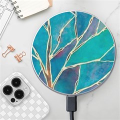 Aqua Batik, Abstract, Colorful Wireless Fast Charger(white) by kyorashop23