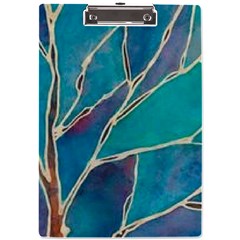 Aqua Batik, Abstract, Colorful A4 Acrylic Clipboard by kyorashop23