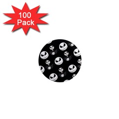 Jack Print, White, Before, Plain, Black, Simple, Christmas 1  Mini Magnets (100 Pack)  by kyorashop23