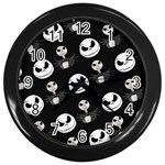 Jack Print, White, Before, Plain, Black, Simple, Christmas Wall Clock (Black) Front