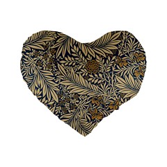 Brown Vintage Background Vintage Floral Pattern, Brown Standard 16  Premium Heart Shape Cushions by kyorashop23