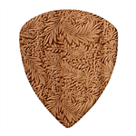 Brown Vintage Background Vintage Floral Pattern, Brown Guitar Shape Wood Guitar Pick Holder Case And Picks Set Pick