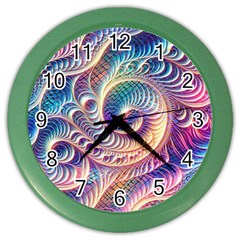 Abstract Fractal Art Swirl Pattern Color Wall Clock by Salmanaz77