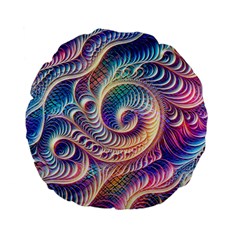 Abstract Fractal Art Swirl Pattern Standard 15  Premium Flano Round Cushions by Salmanaz77