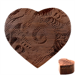 Abstract Fractal Art Swirl Pattern Heart Wood Jewelry Box by Salmanaz77