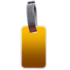 Amber Orange To Chocolate Brown Linear Gradient Luggage Tag (two Sides) by GradientsOmbre