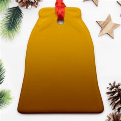 Amber Orange To Chocolate Brown Linear Gradient Ornament (bell) by GradientsOmbre