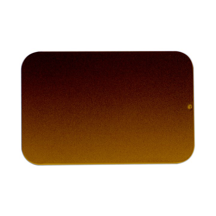 Chocolate Brown To Amber Orange Linear Gradient Open Lid Metal Box (Silver)  