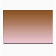 Chocolate Brown To Pink Lace Linear Gradient Postcard 4 x 6  (pkg Of 10) by GradientsOmbre