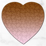 Chocolate Brown To Pink Lace Linear Gradient Jigsaw Puzzle (Heart) Front