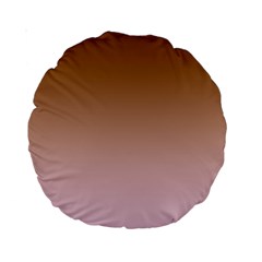 Chocolate Brown To Pink Lace Linear Gradient Standard 15  Premium Round Cushions by GradientsOmbre