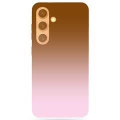 Chocolate Brown To Pink Lace Linear Gradient Samsung Galaxy S24 6 2 Inch Black Tpu Uv Case by GradientsOmbre