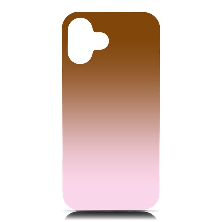 Chocolate Brown To Pink Lace Linear Gradient iPhone 16 Plus Black UV Print PC Hardshell Case