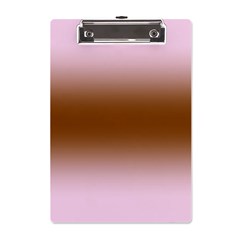 Pink Lace To Chocolate Brown Bilinear Gradient A5 Acrylic Clipboard by GradientsOmbre