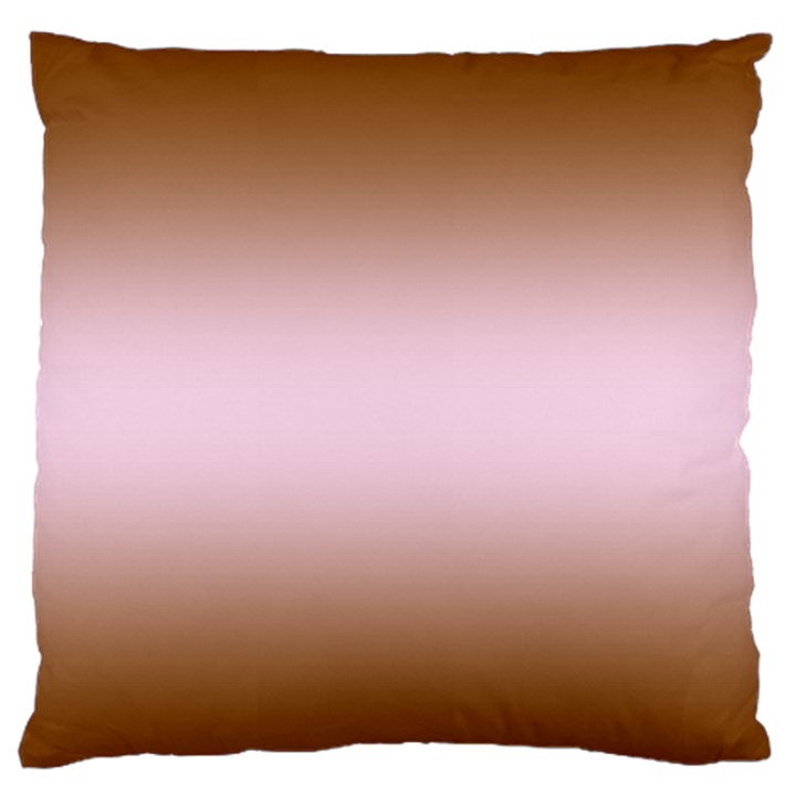 Chocolate Brown To Pink Lace Bilinear Gradient Large Premium Plush Fleece Cushion Case (Two Sides)