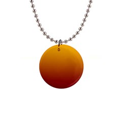 Amber Orange To Burgundy Red Linear Gradient 1  Button Necklace by GradientsOmbre