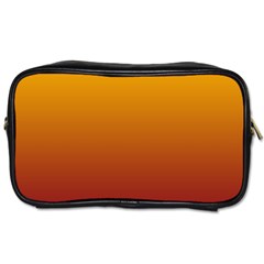 Amber Orange To Burgundy Red Linear Gradient Toiletries Bag (two Sides) by GradientsOmbre