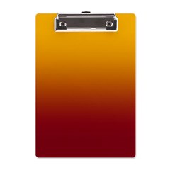 Amber Orange To Burgundy Red Linear Gradient A5 Acrylic Clipboard by GradientsOmbre