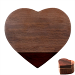 Amber Orange To Burgundy Red Linear Gradient Heart Wood Jewelry Box Front