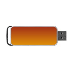 Burgundy Red To Amber Orange Linear Gradient Portable Usb Flash (two Sides) by GradientsOmbre