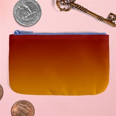 Burgundy Red To Amber Orange Linear Gradient Large Coin Purse by GradientsOmbre