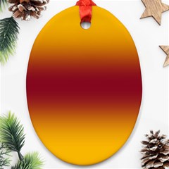 Amber Orange To Burgundy Red Bilinear Gradient Ornament (oval) by GradientsOmbre