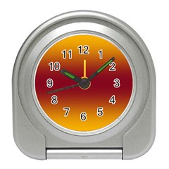 Amber Orange To Burgundy Red Bilinear Gradient Travel Alarm Clock by GradientsOmbre