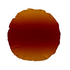 Amber Orange To Burgundy Red Bilinear Gradient Standard 15  Premium Round Cushions by GradientsOmbre