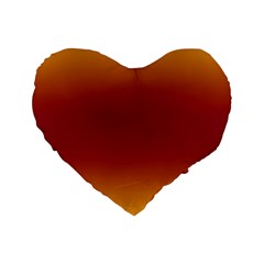 Amber Orange To Burgundy Red Bilinear Gradient Standard 16  Premium Heart Shape Cushions by GradientsOmbre