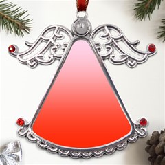 Pink Lace To Scarlet Red Linear Gradient Metal Angel With Crystal Ornament by GradientsOmbre