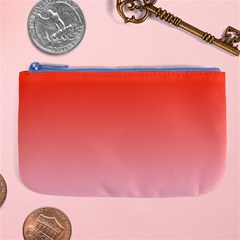 Scarlet Red To Pink Lace Linear Gradient Large Coin Purse by GradientsOmbre