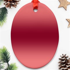 Coral Pink To Burgundy Red Bilinear Gradient Oval Ornament (two Sides) by GradientsOmbre