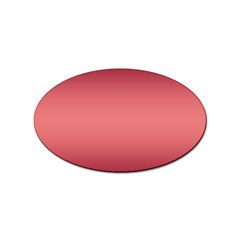 Burgundy Red To Coral Pink Bilinear Gradient Sticker Oval (100 Pack) by GradientsOmbre