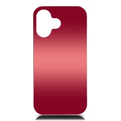 Burgundy Red To Coral Pink Bilinear Gradient Iphone 16 Black Uv Print Pc Hardshell Case by GradientsOmbre