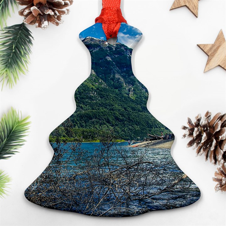 Beach At Los Alerces National Park, Chubut Province, Argentina Christmas Tree Ornament (Two Sides)