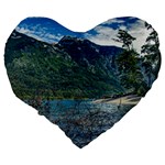 Beach At Los Alerces National Park, Chubut Province, Argentina Large 19  Premium Heart Shape Cushions Back